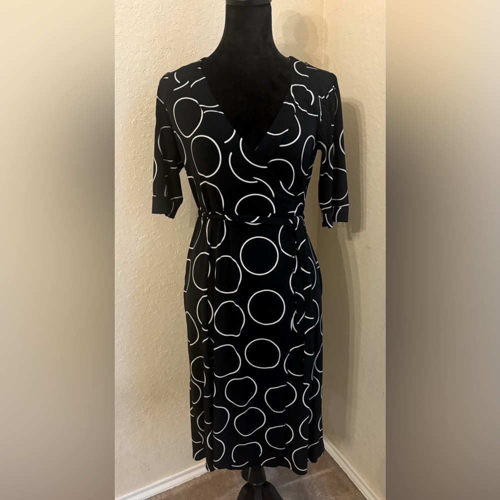 Merona Black & White Wrap Dress